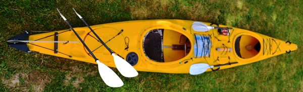 Rental kayak and paddles